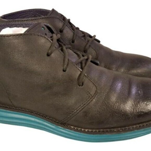 COLE HAAN LUNARGRAND  MAN BOOTS CHUKKA BLACK DISTRESSED LEATHER 8.5 M main image 8
